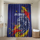 DR Congo Football Leopard Mascot Bathroom Set Fierce Leopard Art National Flag Colors