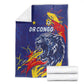 DR Congo Football Leopard Mascot Blanket Fierce Leopard Art National Flag Colors