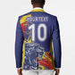 Custom DR Congo Football Leopard Mascot Blazer Fierce Leopard Art National Flag Colors