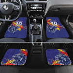 Custom DR Congo Football Leopard Mascot Car Mats Fierce Leopard Art National Flag Colors