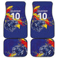 Custom DR Congo Football Leopard Mascot Car Mats Fierce Leopard Art National Flag Colors