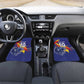 Custom DR Congo Football Leopard Mascot Car Mats Fierce Leopard Art National Flag Colors