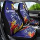 DR Congo Football Leopard Mascot Car Seat Cover Fierce Leopard Art National Flag Colors