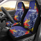 DR Congo Football Leopard Mascot Car Seat Cover Fierce Leopard Art National Flag Colors