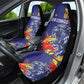 DR Congo Football Leopard Mascot Car Seat Cover Fierce Leopard Art National Flag Colors