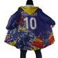 Custom DR Congo Football Leopard Mascot Cloak Fierce Leopard Art National Flag Colors