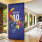 Custom DR Congo Football Leopard Mascot Door Cover Fierce Leopard Art National Flag Colors