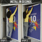 Custom DR Congo Football Leopard Mascot Door Cover Fierce Leopard Art National Flag Colors
