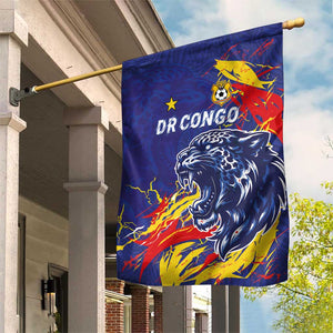 DR Congo Football Leopard Mascot Garden Flag Fierce Leopard Art National Flag Colors