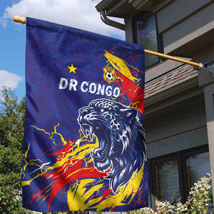 DR Congo Football Leopard Mascot Garden Flag Fierce Leopard Art National Flag Colors