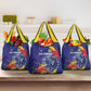 DR Congo Football Leopard Mascot Grocery Bag Fierce Leopard Art National Flag Colors