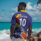 Custom DR Congo Football Leopard Mascot Hawaiian Shirt Fierce Leopard Art National Flag Colors