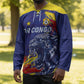 Custom DR Congo Football Leopard Mascot Hockey Jersey Fierce Leopard Art National Flag Colors