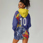 Custom DR Congo Football Leopard Mascot Hoodie Dress Fierce Leopard Art National Flag Colors
