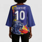 Custom DR Congo Football Leopard Mascot Kimono Sleeve Blouse Fierce Leopard Art National Flag Colors