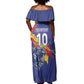 Custom DR Congo Football Leopard Mascot Off Shoulder Maxi Dress Fierce Leopard Art National Flag Colors