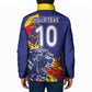 Custom DR Congo Football Leopard Mascot Padded Jacket Fierce Leopard Art National Flag Colors