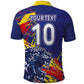 Custom DR Congo Football Leopard Mascot Polo Shirt Fierce Leopard Art National Flag Colors