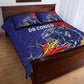 DR Congo Football Leopard Mascot Quilt Bed Set Fierce Leopard Art National Flag Colors
