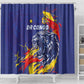 DR Congo Football Leopard Mascot Shower Curtain Fierce Leopard Art National Flag Colors
