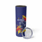 Custom DR Congo Football Leopard Mascot Skinny Tumbler Fierce Leopard Art National Flag Colors