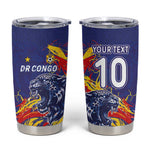 Custom DR Congo Football Leopard Mascot Tumbler Cup Fierce Leopard Art National Flag Colors