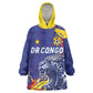 Custom DR Congo Football Leopard Mascot Wearable Blanket Hoodie Fierce Leopard Art National Flag Colors