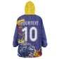 Custom DR Congo Football Leopard Mascot Wearable Blanket Hoodie Fierce Leopard Art National Flag Colors