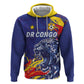 Custom DR Congo Football Leopard Mascot Zip Hoodie Fierce Leopard Art National Flag Colors