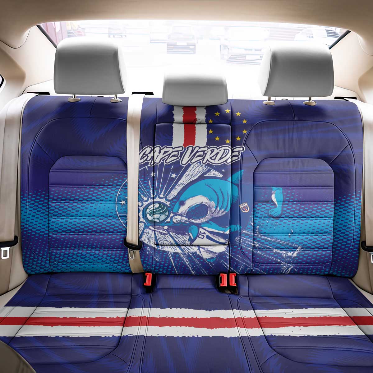 Cape Verde Football Blue Shark Mascot Back Car Seat Cover Glory 2026