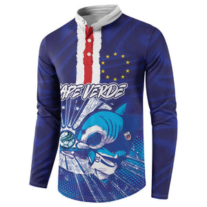 Custom Cape Verde Football Blue Shark Mascot Button Sweatshirt Glory 2026