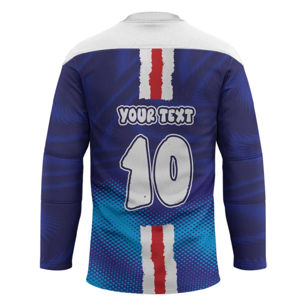 Custom Cape Verde Football Blue Shark Mascot Hockey Jersey Glory 2026