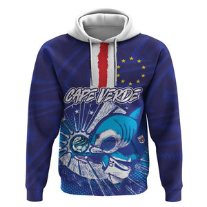 Custom Cape Verde Football Blue Shark Mascot Hoodie Glory 2026