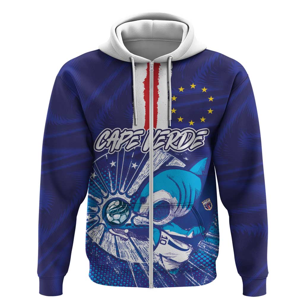 Custom Cape Verde Football Blue Shark Mascot Hoodie Glory 2026