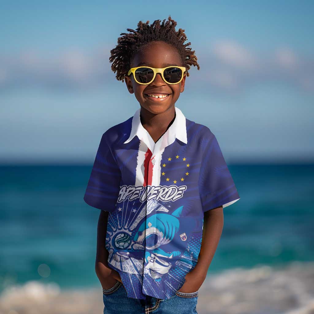 Custom Cape Verde Football Blue Shark Mascot Kid Hawaiian Shirt Glory 2026