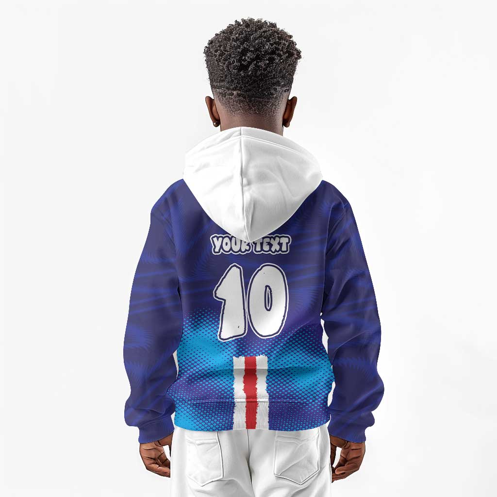 Custom Cape Verde Football Blue Shark Mascot Kid Hoodie Glory 2026