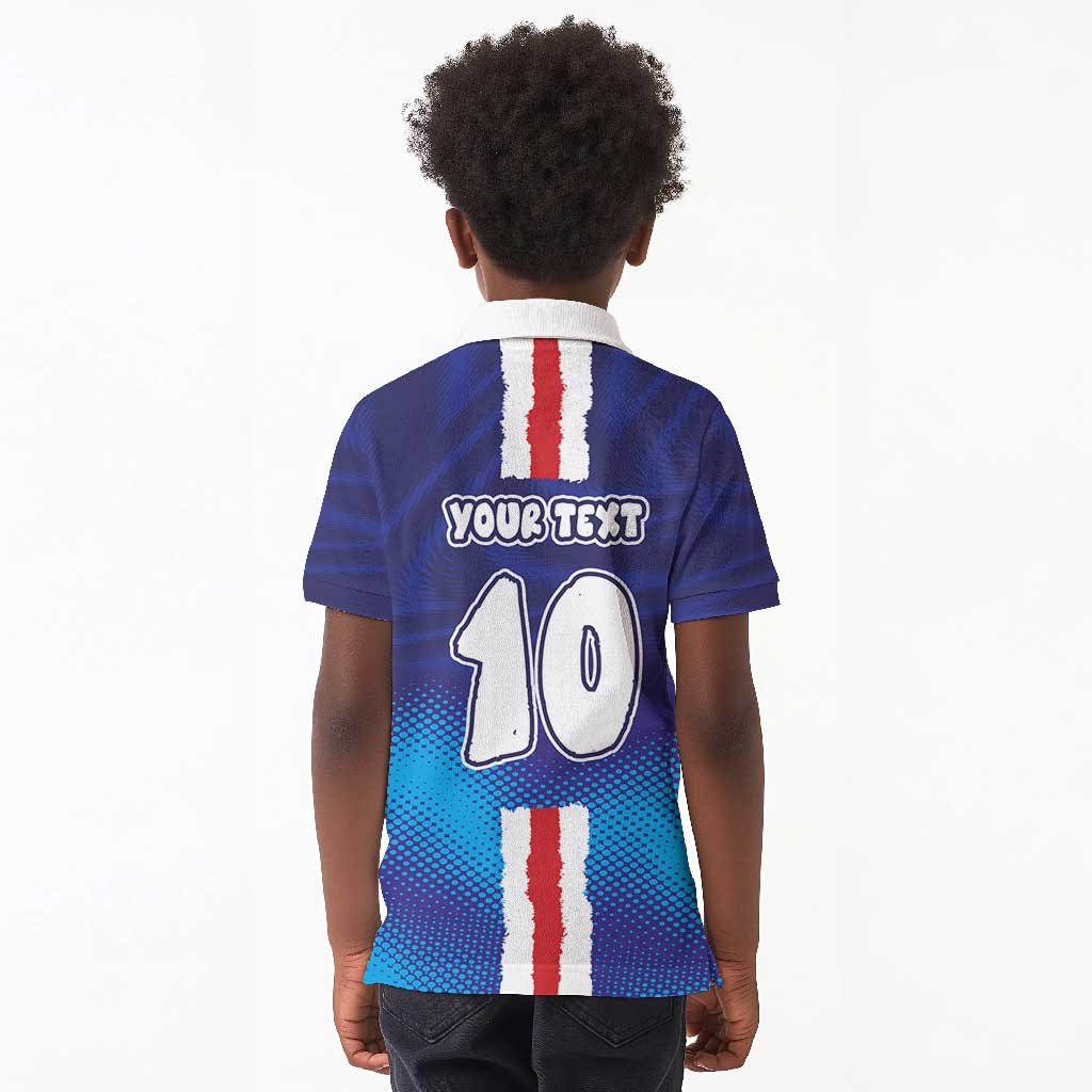 Custom Cape Verde Football Blue Shark Mascot Kid Polo Shirt Glory 2026