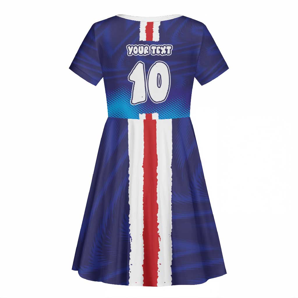 Custom Cape Verde Football Blue Shark Mascot Kid Short Sleeve Dress Glory 2026