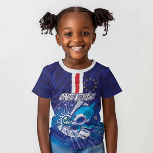 Custom Cape Verde Football Blue Shark Mascot Kid T shirt Glory 2026