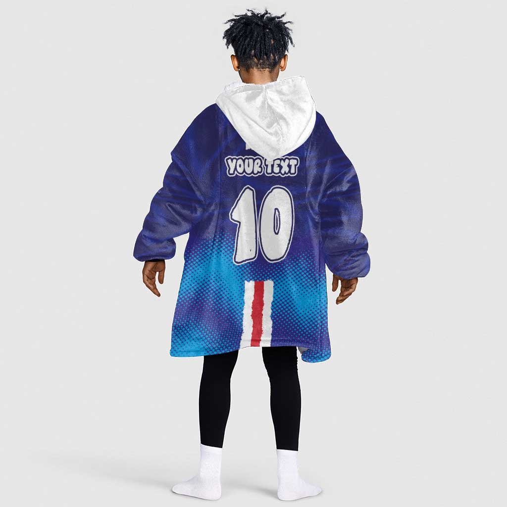 Custom Cape Verde Football Blue Shark Mascot Kid Wearable Blanket Hoodie Glory 2026