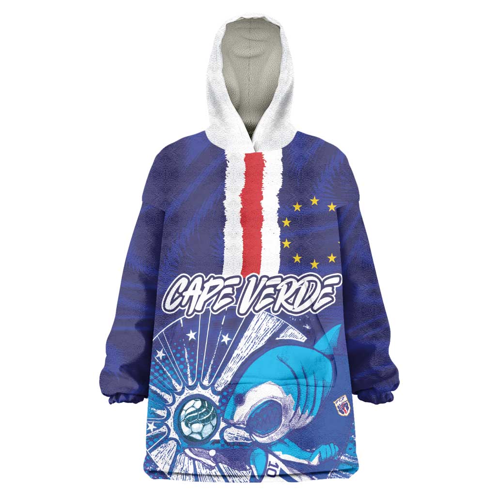 Custom Cape Verde Football Blue Shark Mascot Kid Wearable Blanket Hoodie Glory 2026