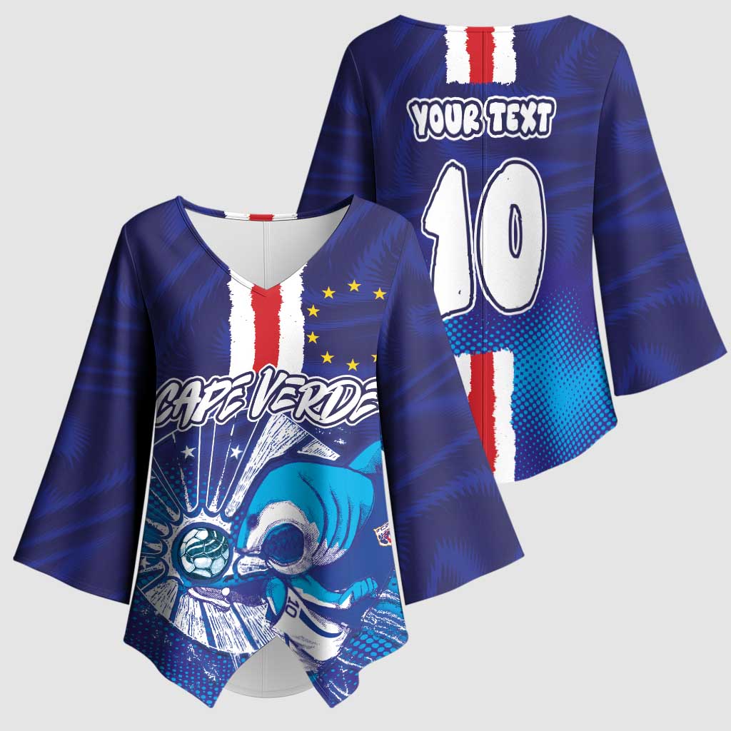Custom Cape Verde Football Blue Shark Mascot Kimono Sleeve Blouse Glory 2026