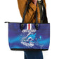 Cape Verde Football Blue Shark Mascot Leather Tote Bag Glory 2026