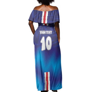 Custom Cape Verde Football Blue Shark Mascot Off Shoulder Maxi Dress Glory 2026
