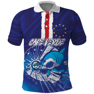 Custom Cape Verde Football Blue Shark Mascot Polo Shirt Glory 2026