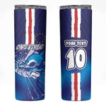 Custom Cape Verde Football Blue Shark Mascot Skinny Tumbler Glory 2026
