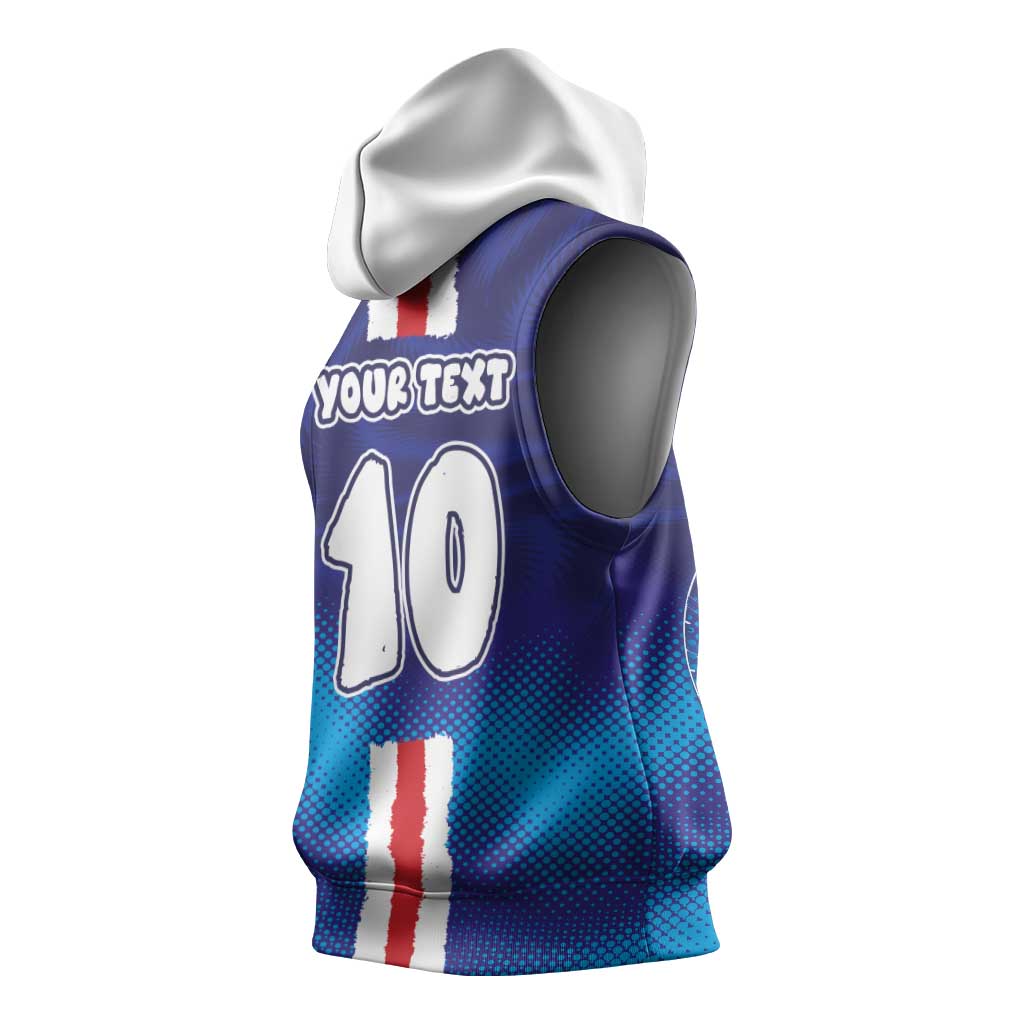 Custom Cape Verde Football Blue Shark Mascot Sleeveless Hoodie Glory 2026