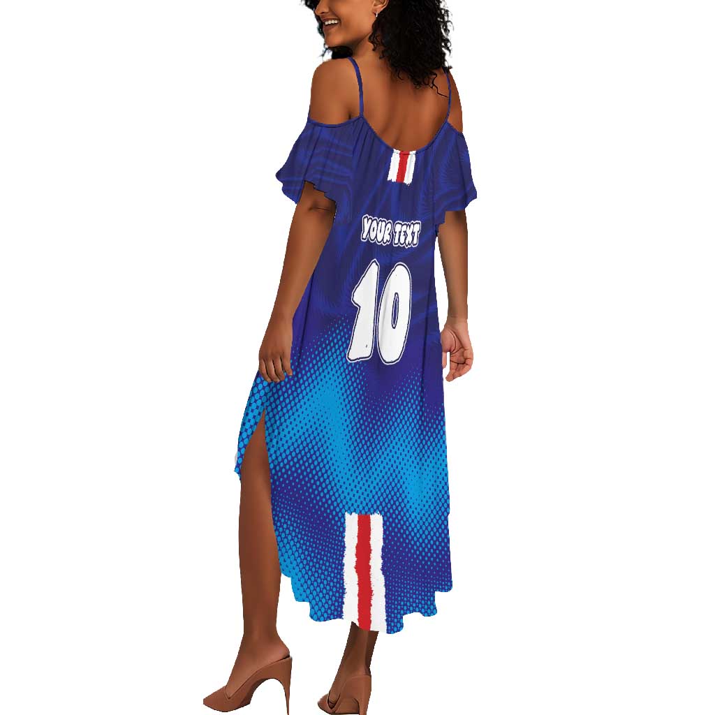 Custom Cape Verde Football Blue Shark Mascot Summer Maxi Dress Glory 2026