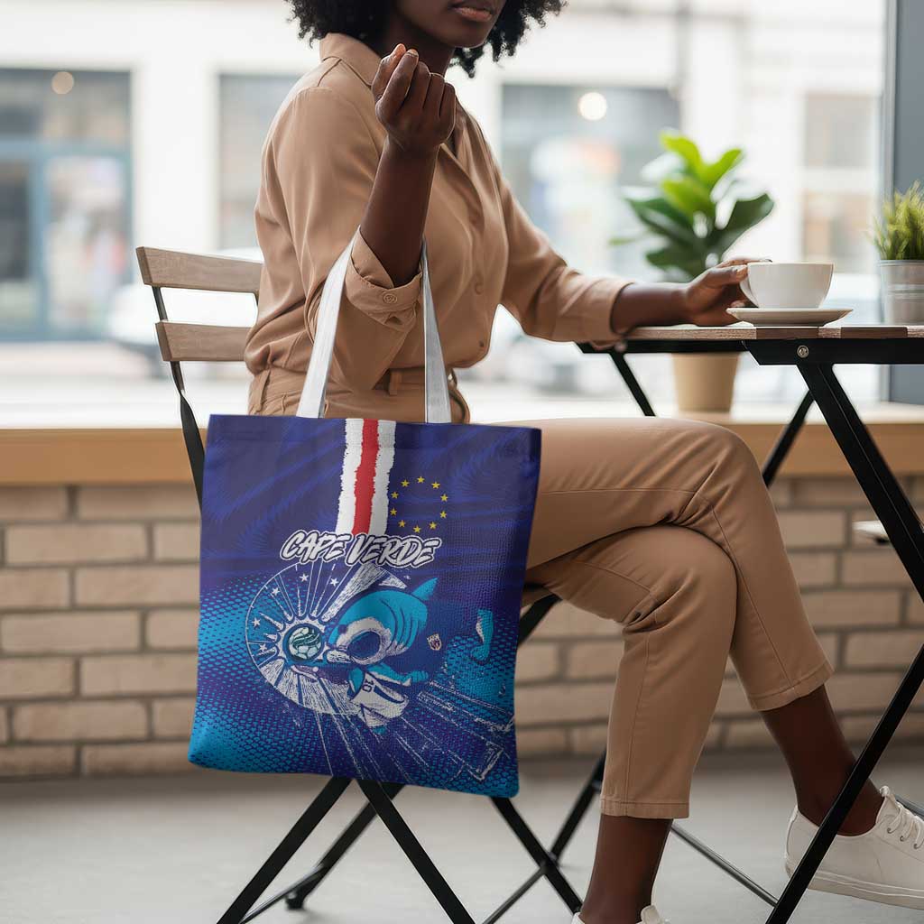 Cape Verde Football Blue Shark Mascot Tote Bag Glory 2026