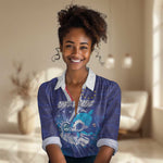 Custom Cape Verde Football Blue Shark Mascot Women Casual Shirt Glory 2026